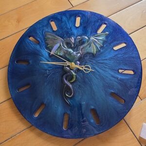Blue and Green Circular Wall Clocks with Sunburst Design